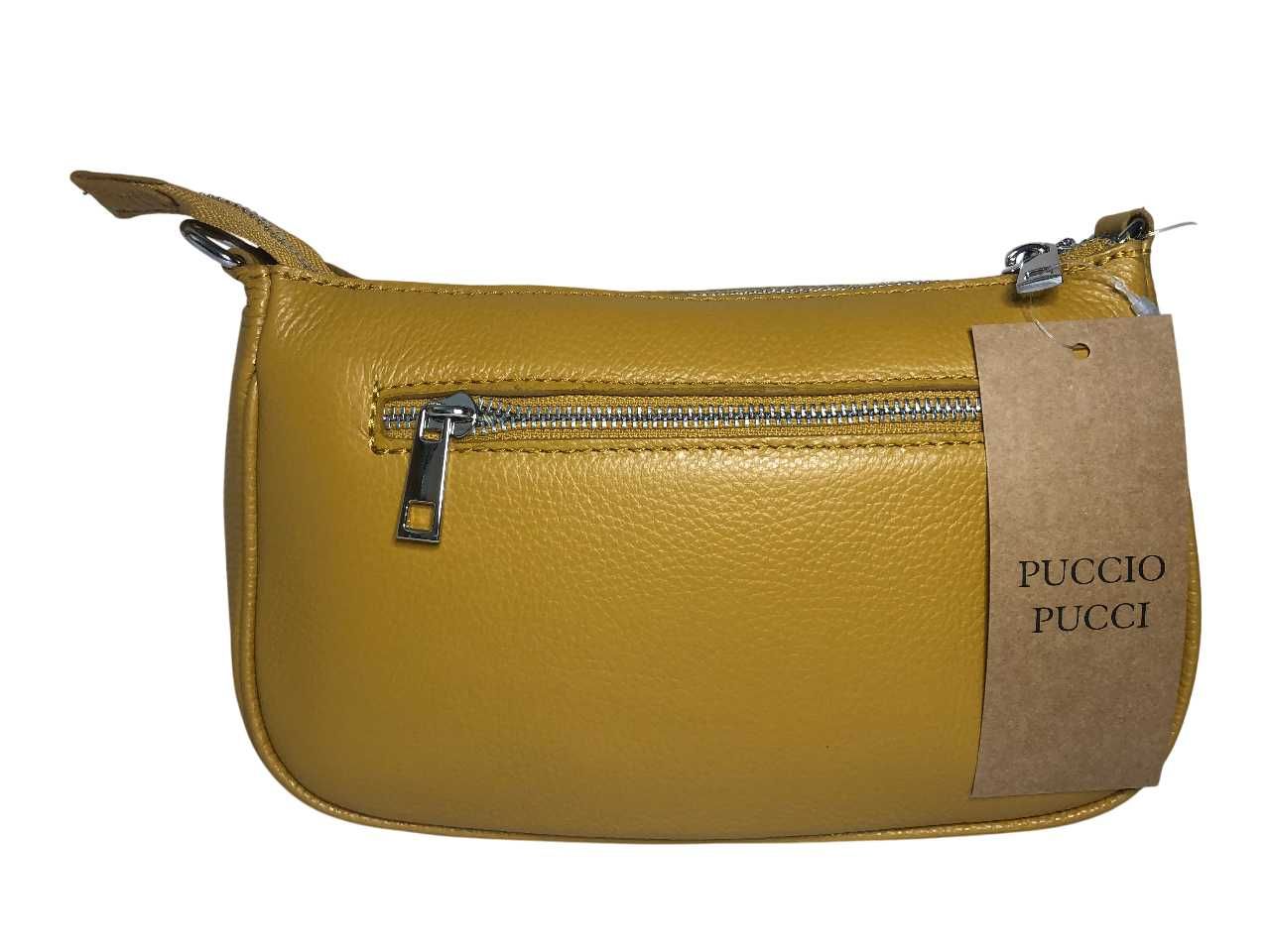 CY32 Włoska Torebka Skórzana Musztardowa HANDMADE Skóra Naturalna
