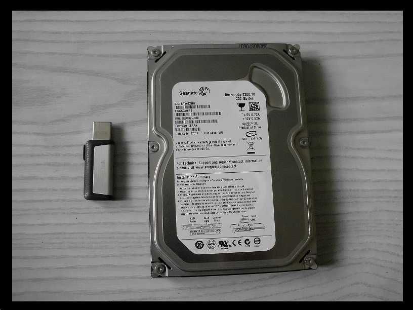 Dysk twardy - Seagate 250 GB + Pendrive SanDisk 128 GB USB-C + USB 3.0