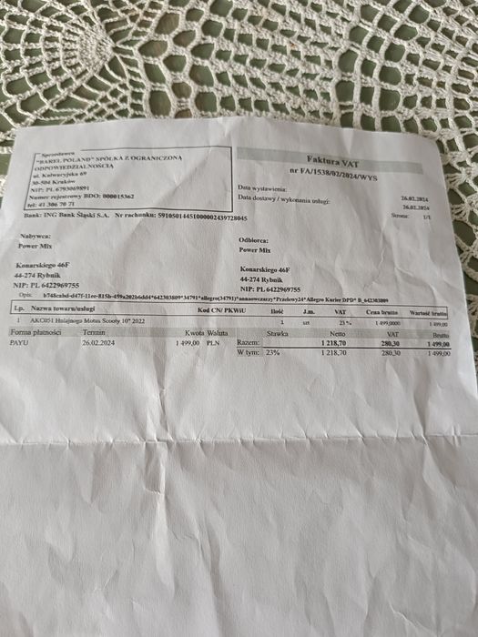 Hulajnoga elektryczna Motus 10