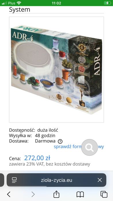 Krazek dysk ADR 4 polepszajacy jakosc wody