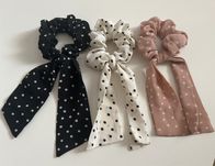 3 scrunchies wstążki
