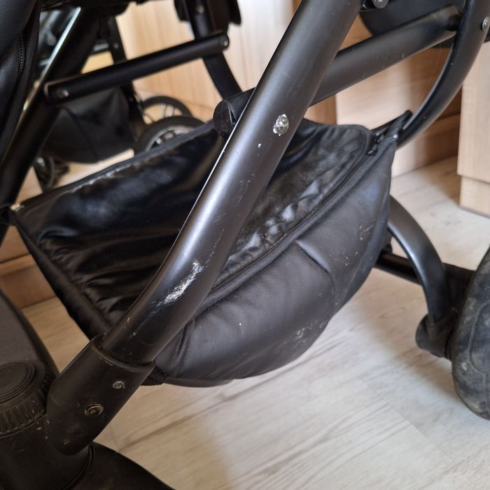 Wózek tutek 3w1 skóra szary