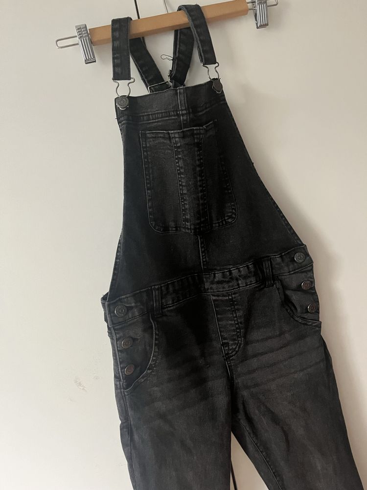 ogrodniczki czarne jeansowe rozm 164