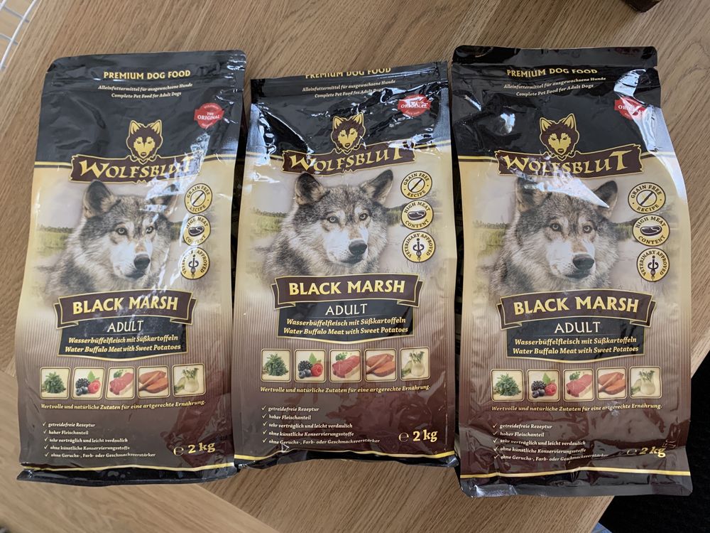 Karma dla psa Wolfsblut 3 opakowania razem ok. 6kg