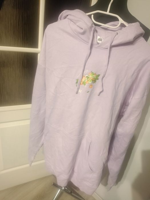 Liliowa bluza damska z kapturem długa