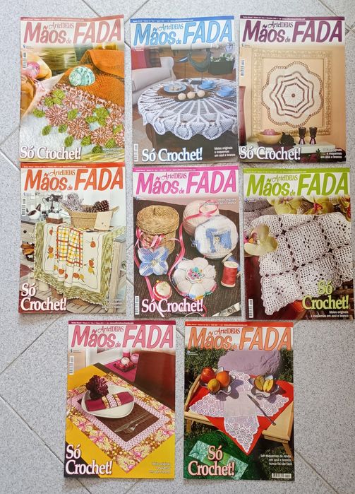 Oito revistas de crochê Mãos de Fada