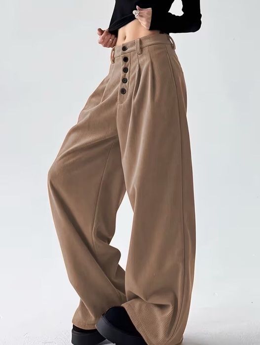 Шикарні вельветові штани палаццо на розмір хл-ххл