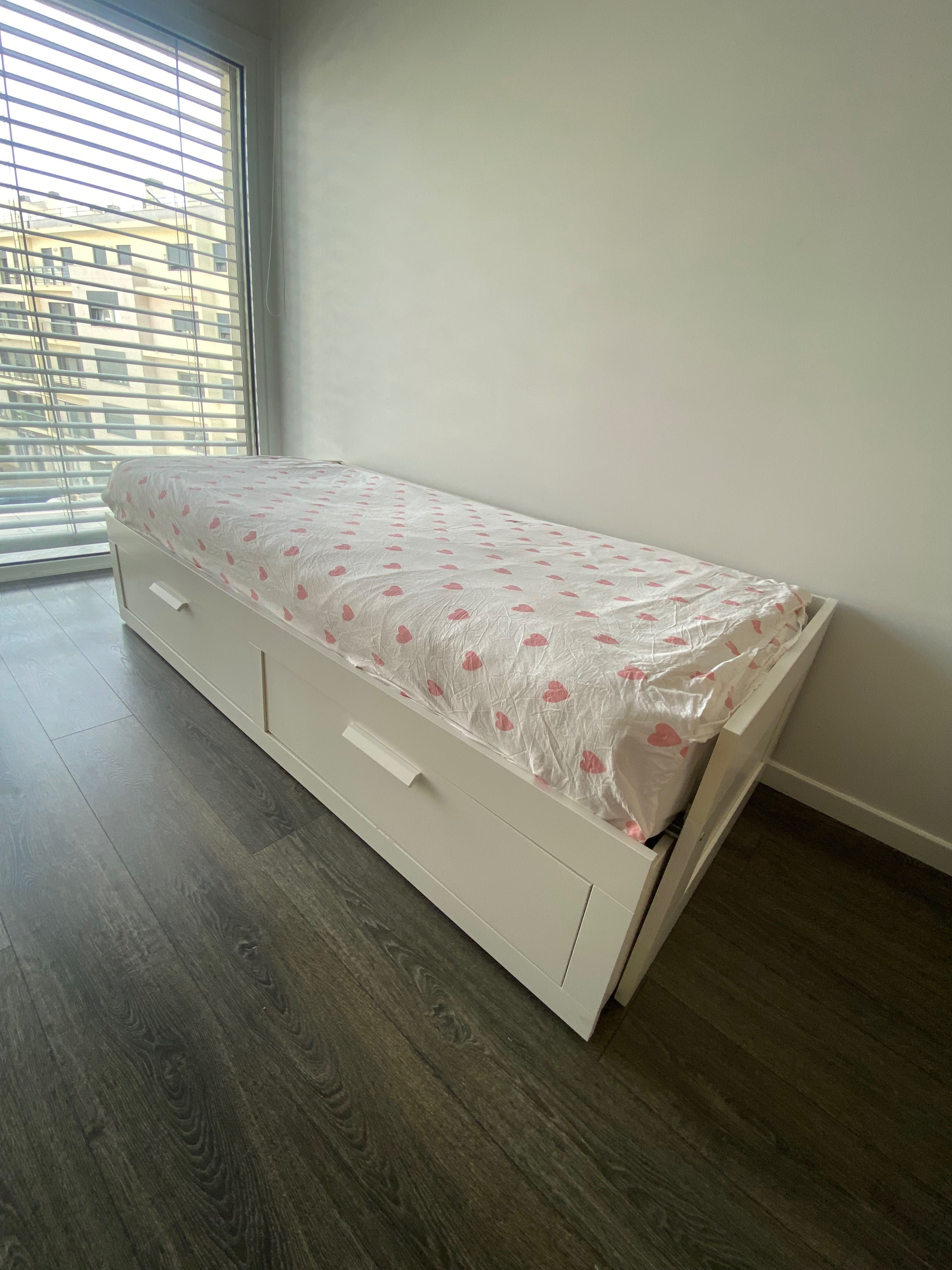 Cama individual/casal 80x200 ikea BRIMNES com colchões