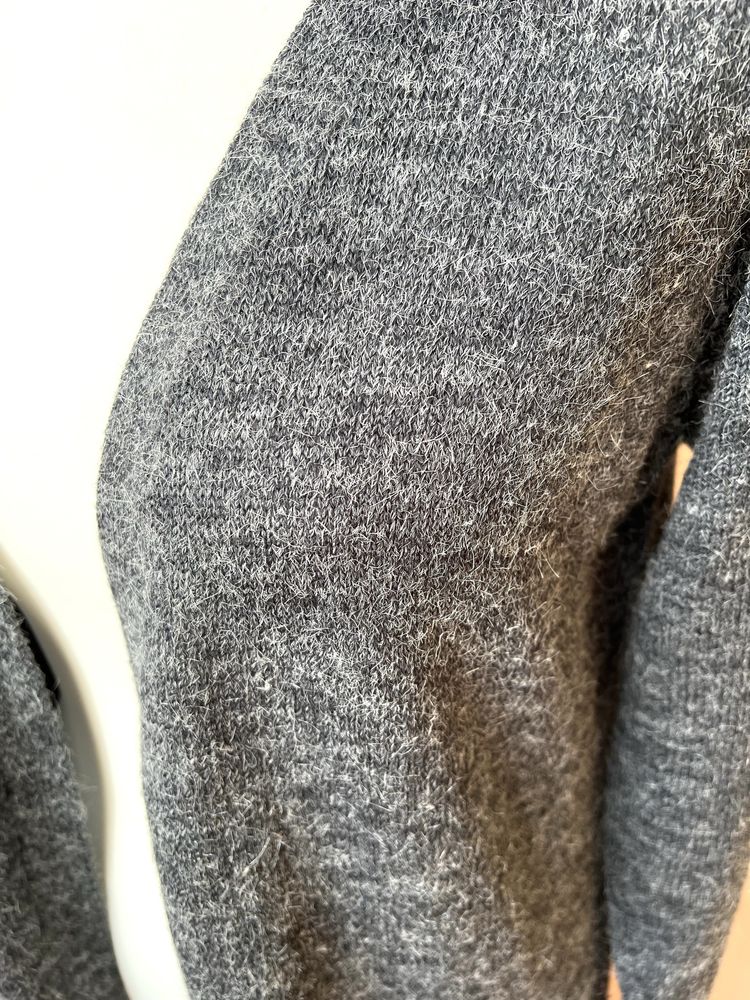 Sweter z wełną długi rozpinany narzutka na jesień zimę VILA