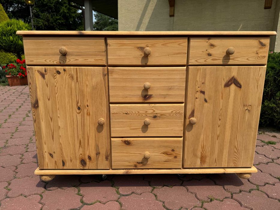 Komoda stylowa duża kredens szafa szafka drewniana ludwik dębowa