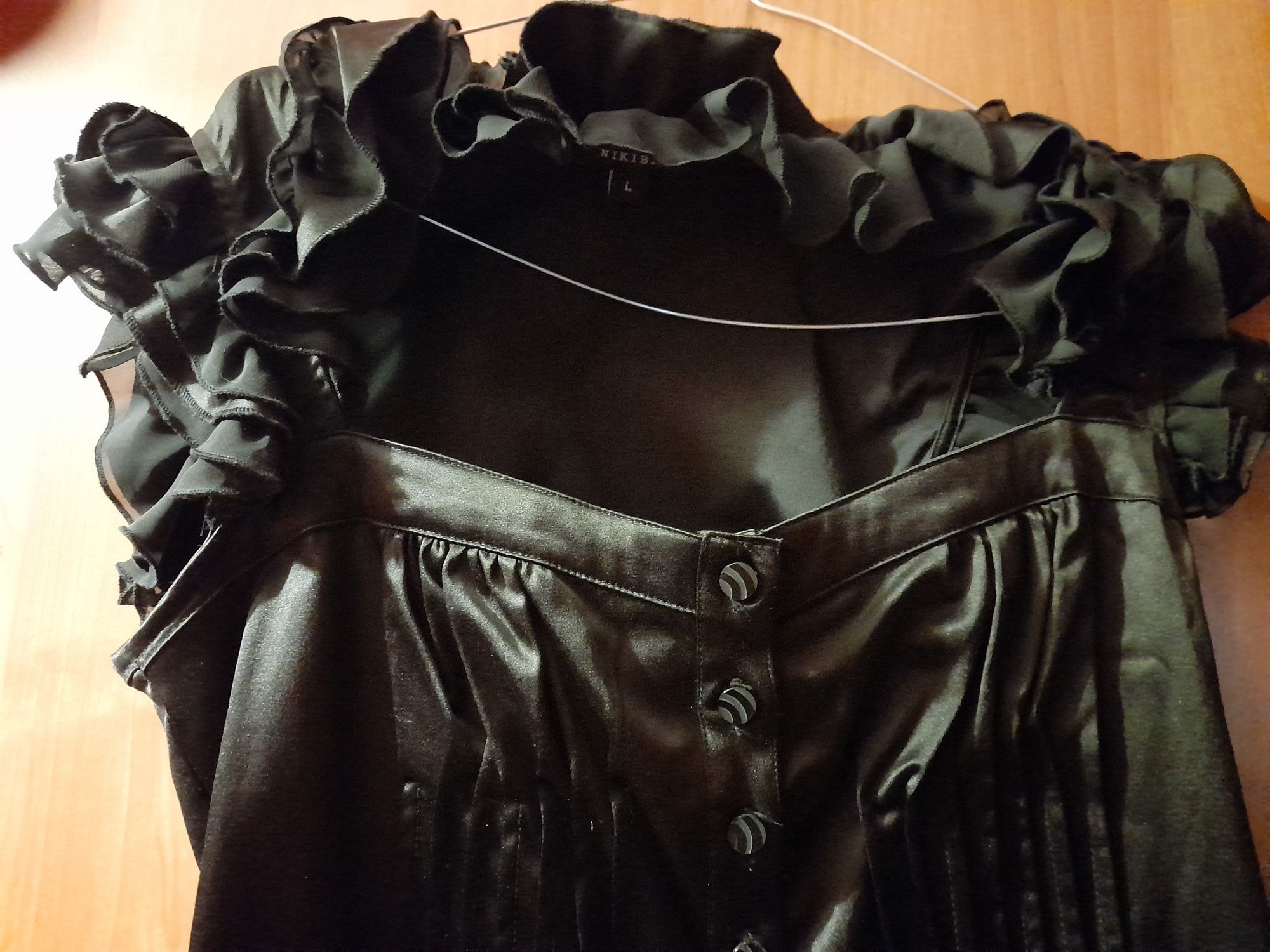 Czarną włoska sukienka mini  rozm L