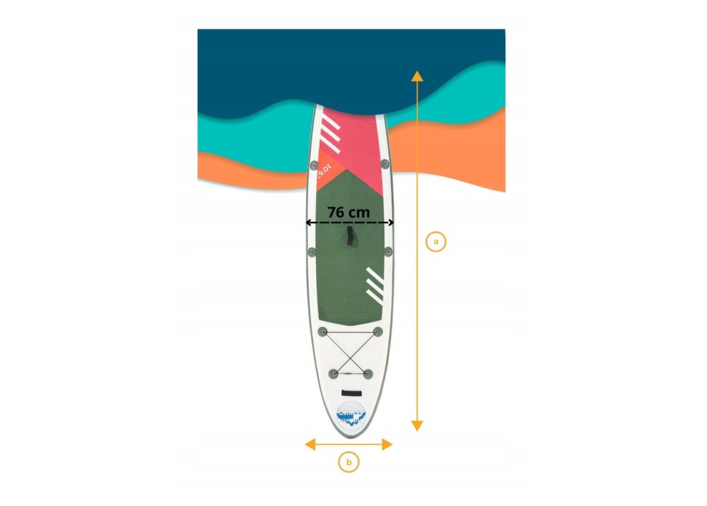 Deska sup 320x76 wioslo pompka plecak