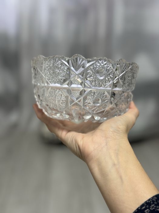 Хрусталь ваза цукерниця з кришкою салатник піала кришаль 90-х років