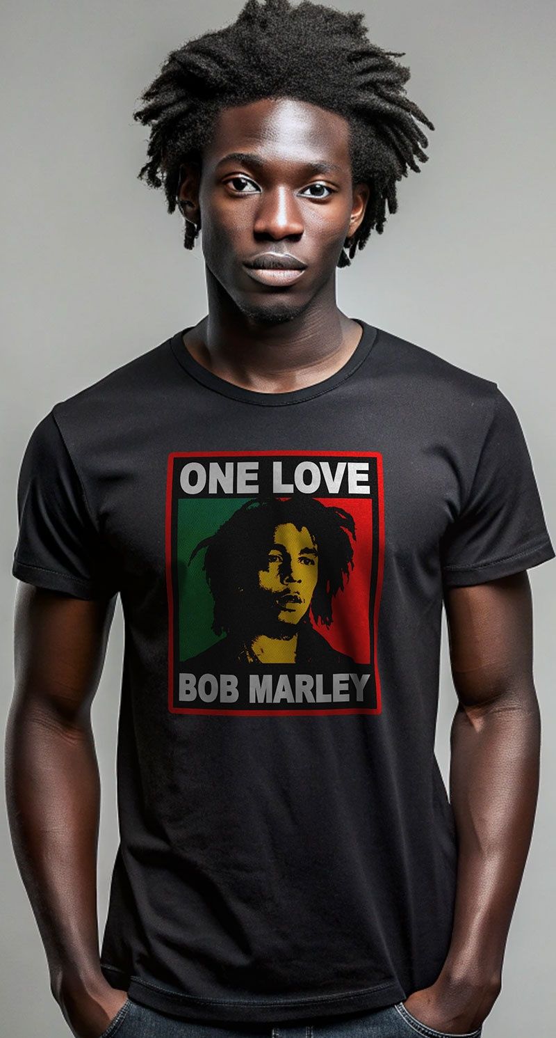 Bob Marley koszulka z nadrukiem 8 rozmiarów NOWA Jamaica Reagge