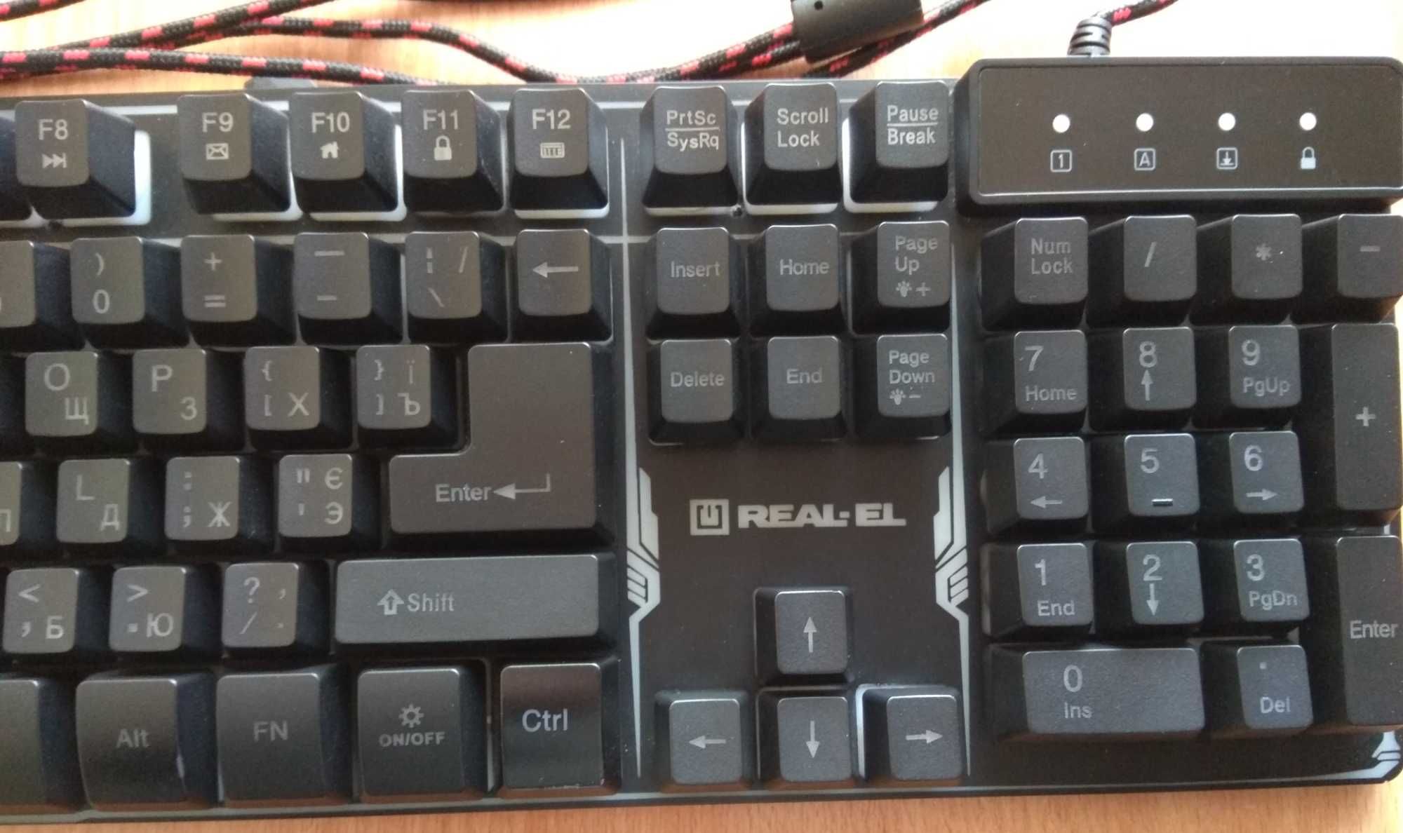 Клавиатура, LED (светодиодная) подсветка REAL-EL GAMING 8700 BACKLIT