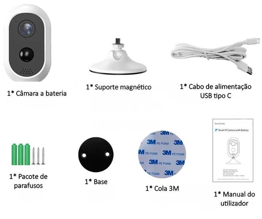 Câmara a Bateria * FullHD * Sem Fios * Monitorização Pessoas