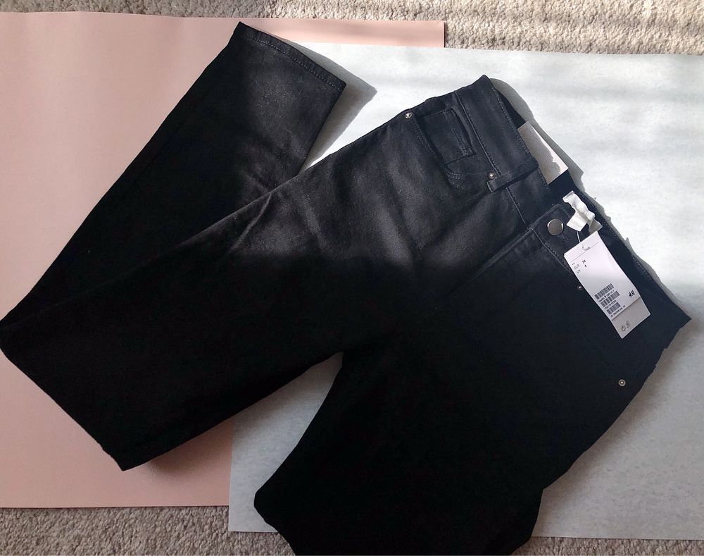 Штаны джинсы чёрные скини слим новые h&m hm 34 размер