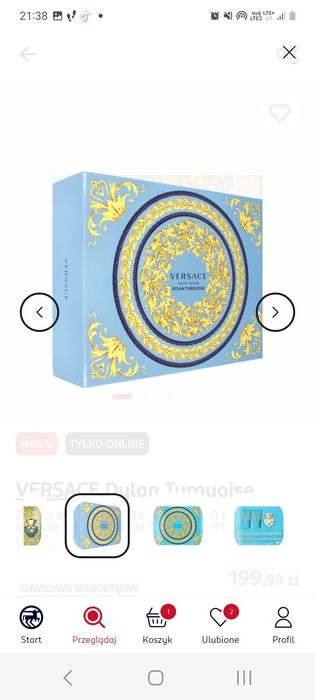 Zestaw vesrace perfumy 50 m Dylan turqoise nowe