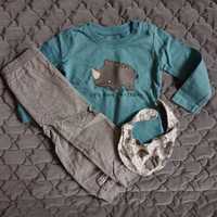 Komplet niemowlęcy Lupilu 74/80, spodnie, bluzka, chusteczka