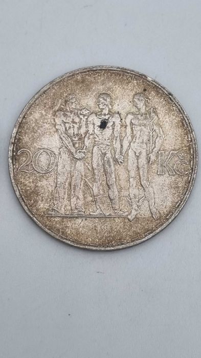 3x moneta srebrna 20 koron czechosłowackich przedwojenne