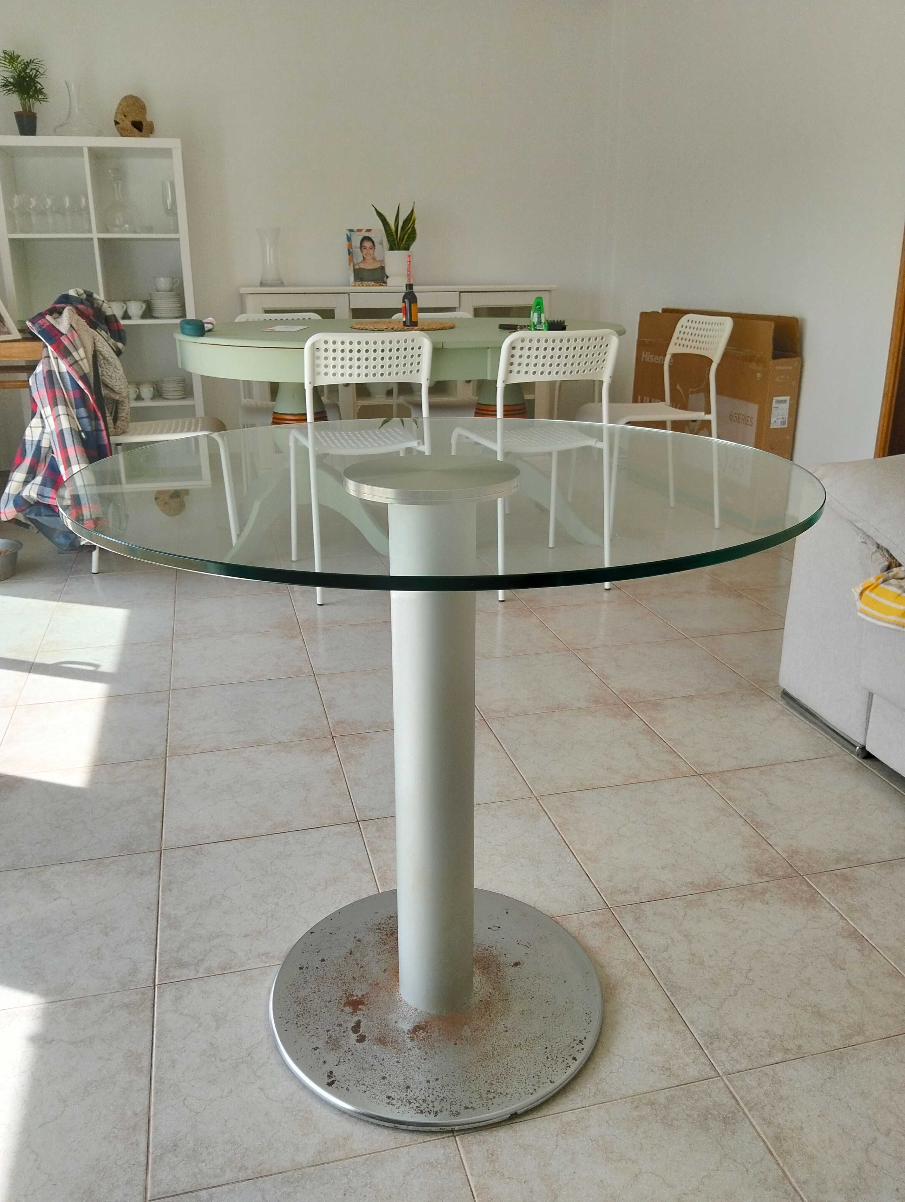 Mesa de vidro redonda