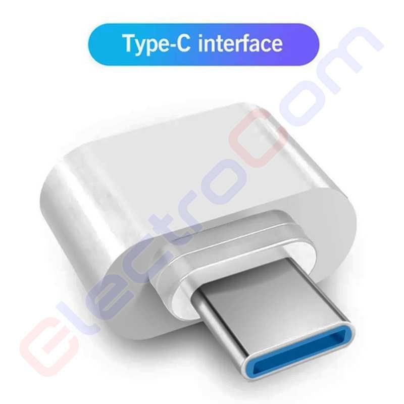 Перехідник OTG USB 3.0 на USB Type C, білий