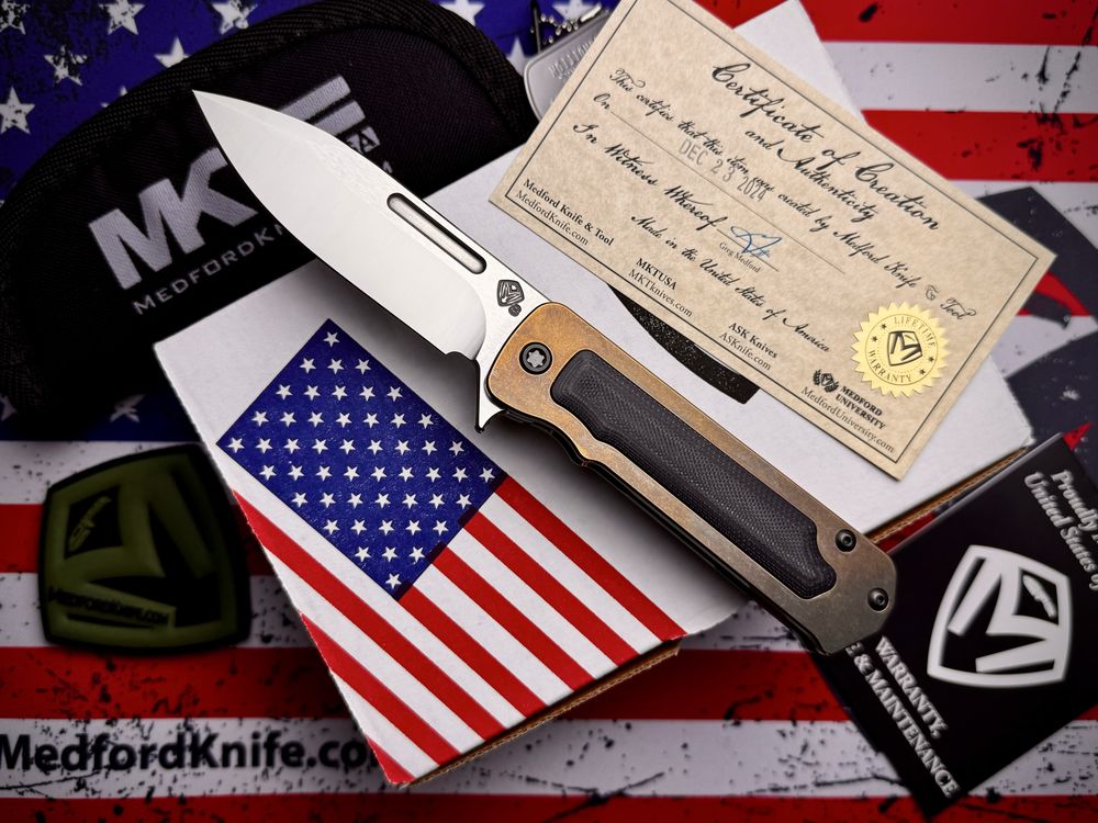 Нож Medford TFF-4 Bronze Titanium Black G10 Satin Drop Point S35VN