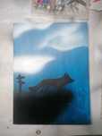 Quadro aguarela raposa