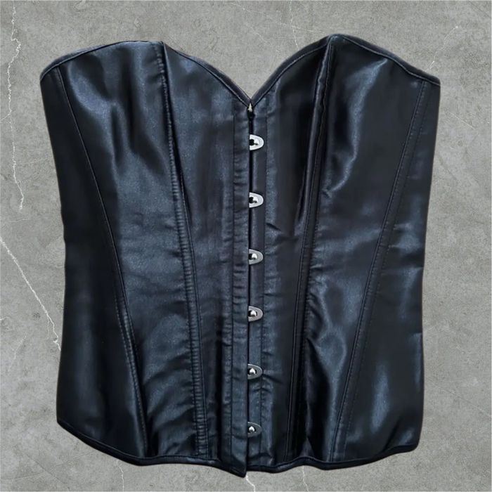 Корсет чорний сатиновий