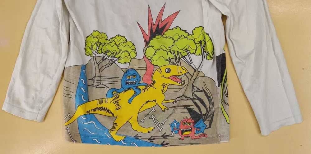 Bluzka długi rękaw dla chłopca 128 dinozaury unikat
