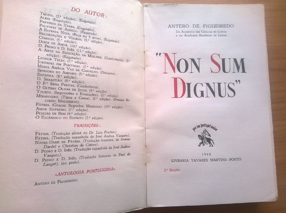 "Non Sum Dignus" - Antero de Figueiredo