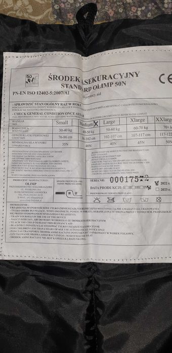 Kamizelka ASEKURACYJNA GEMINI Olimp 50N do łódka - ponton 2szt