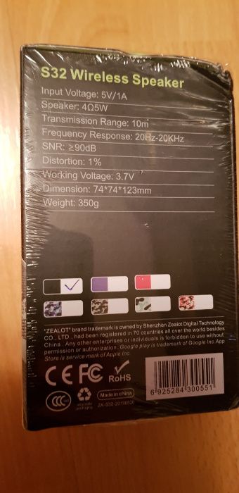Портативная колонка Zealot S32(Black).