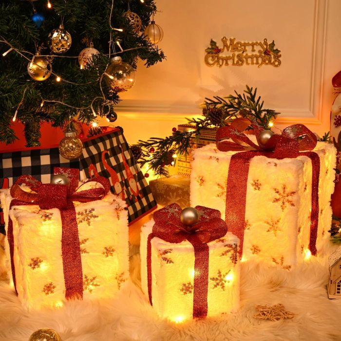 Dekoracja swiateczna prezenty 3 szt