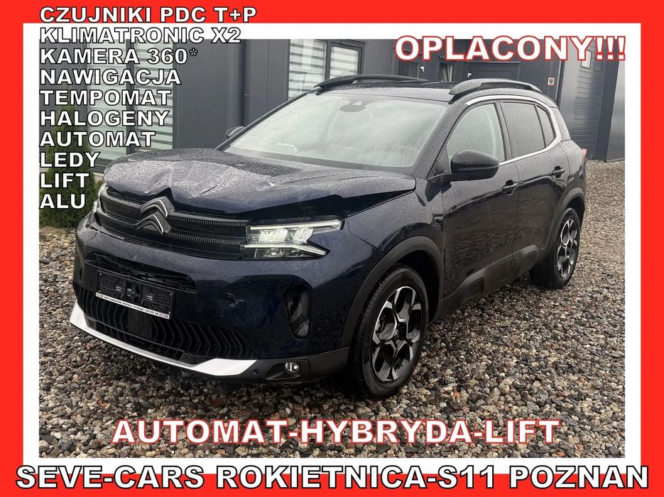 Citroën C5 Aircross Hybryda, lift, automat, kamery 360, czujniki pdc, alu, opłacony