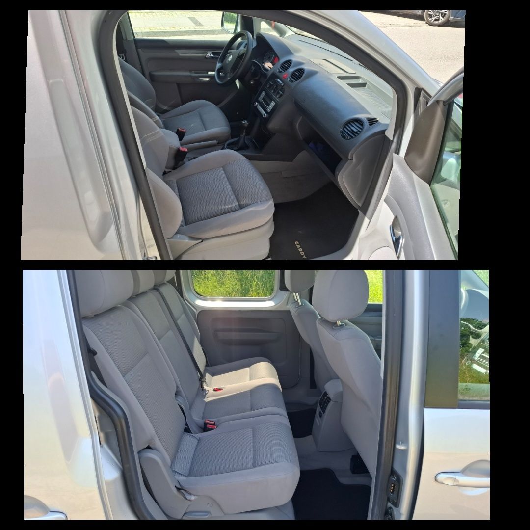 VW CADDY 1.6 Benzyna 102km Klima Alu Relingi Hak 5osób Stan B.DB