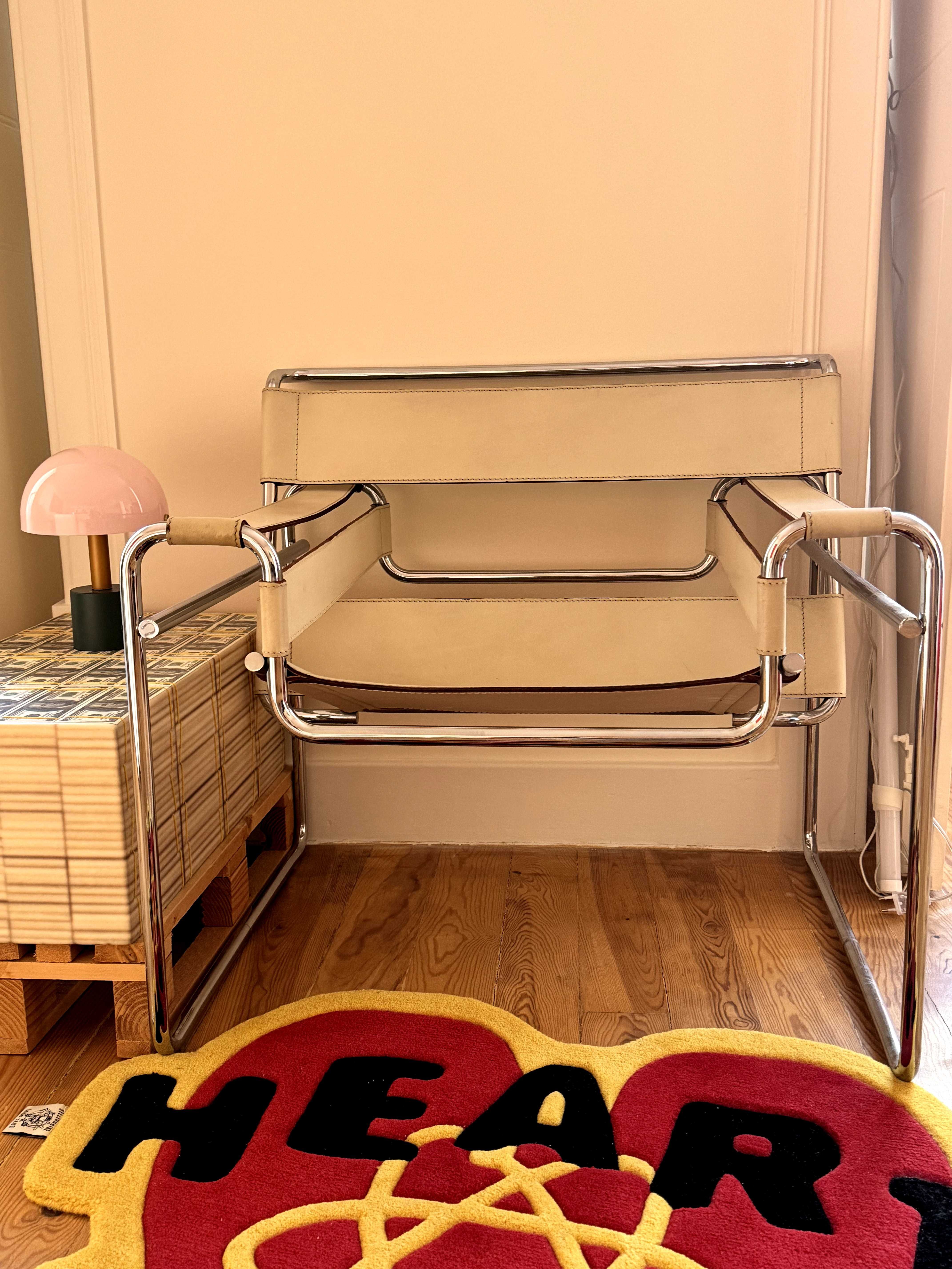 Marcel Breuer 'Wassily' chair in Ivory by Gavina (B4 Knoll) production