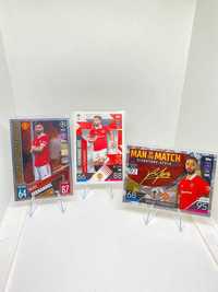 Conjunto 3 cromos Match Attax Bruno Fernandes novos Manchester United