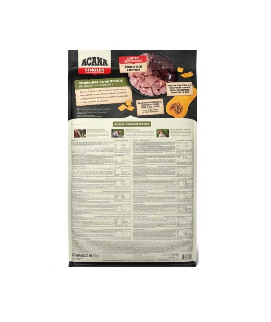 Karma dla psa Acana Singles Yorkshire Pork, z wieprzowiną, 11,4 kg