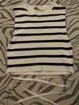 Crop top biały zara w granatowe paski