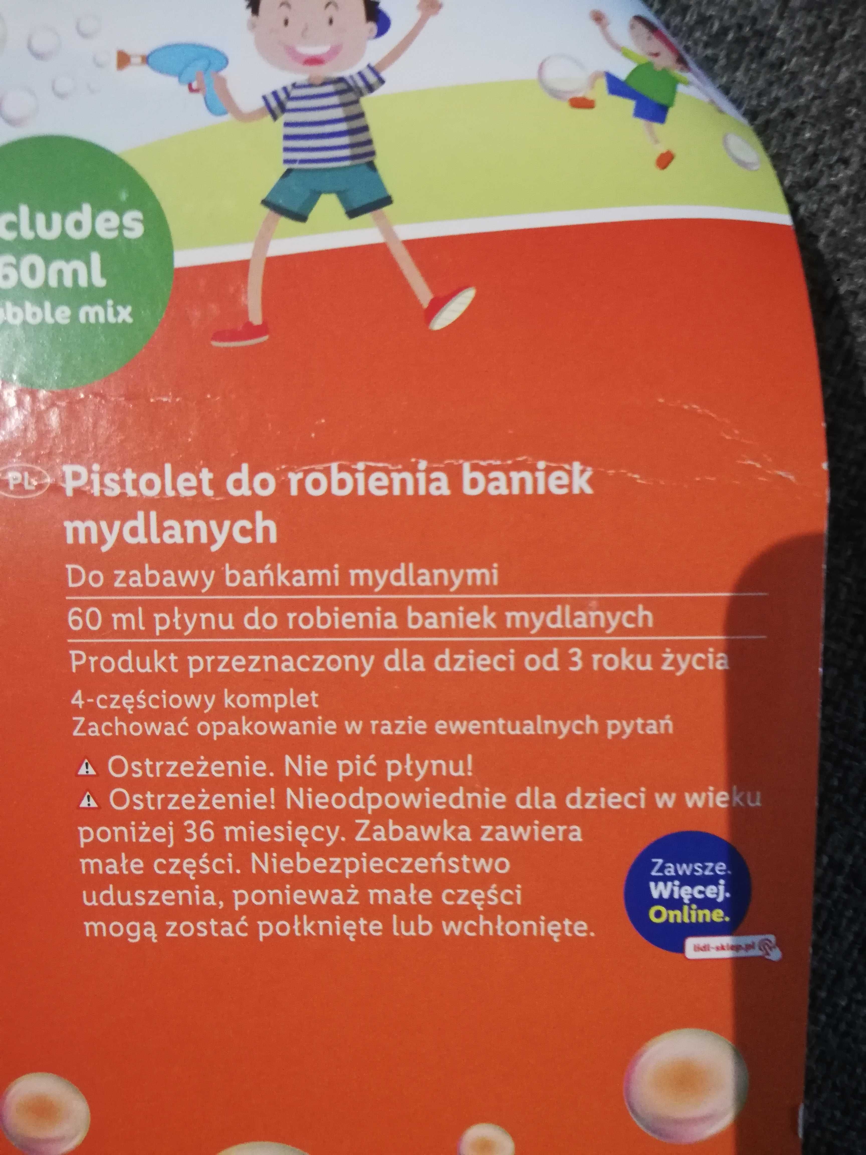 Pistolet do robienia baniek mydlanych Bubble Gun