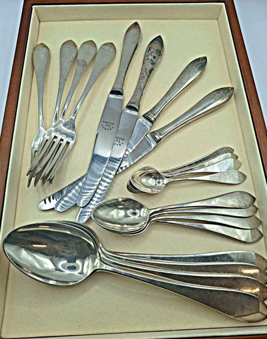 Sztućce srebrne 830 komplet 4 os. Fraget