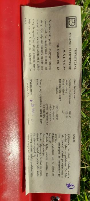 Żelazko turystyczne ZSRR - Małysz