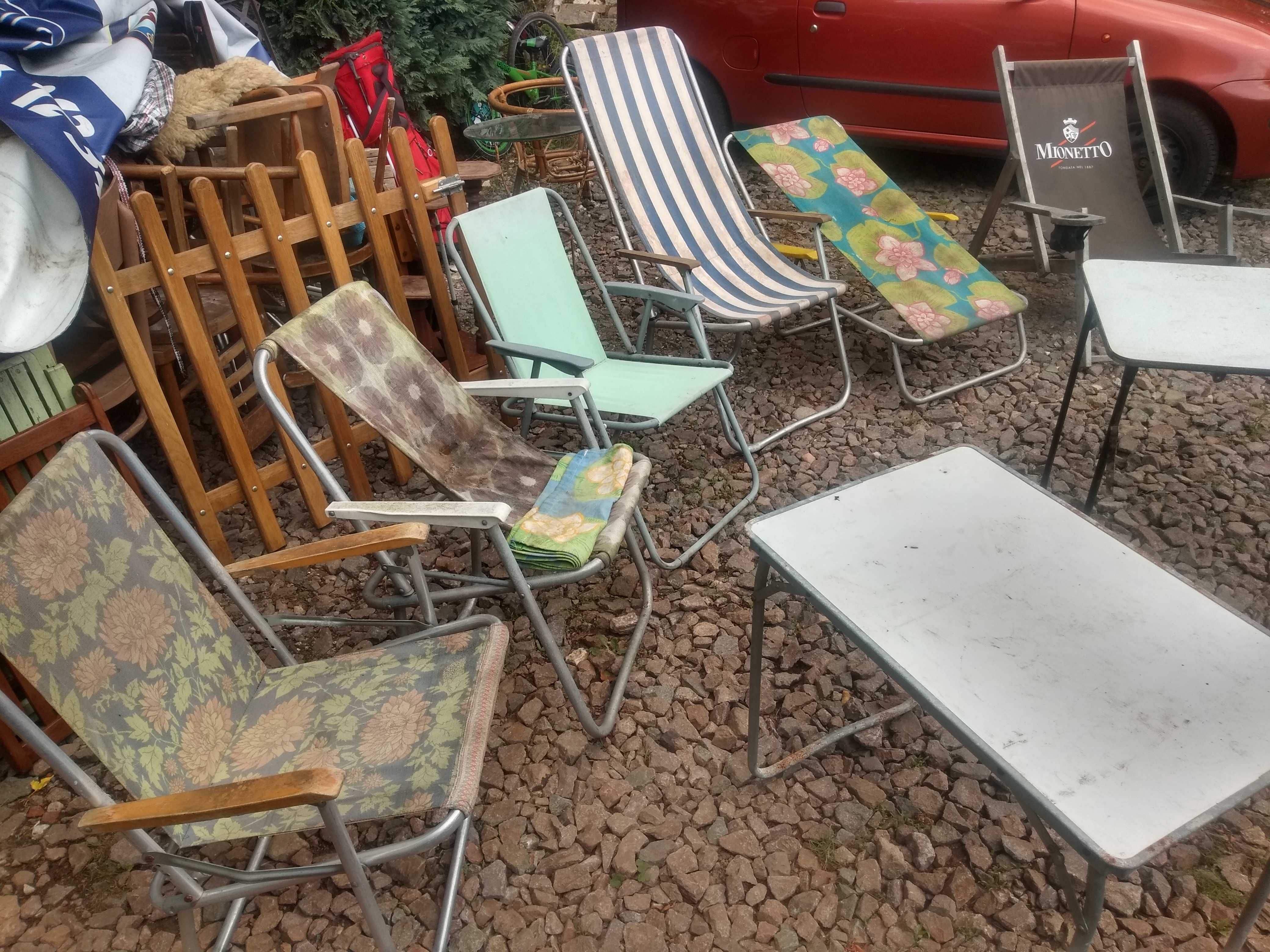 zestaw składanych mebli balkonowych, tarasowych, na działkę, camping