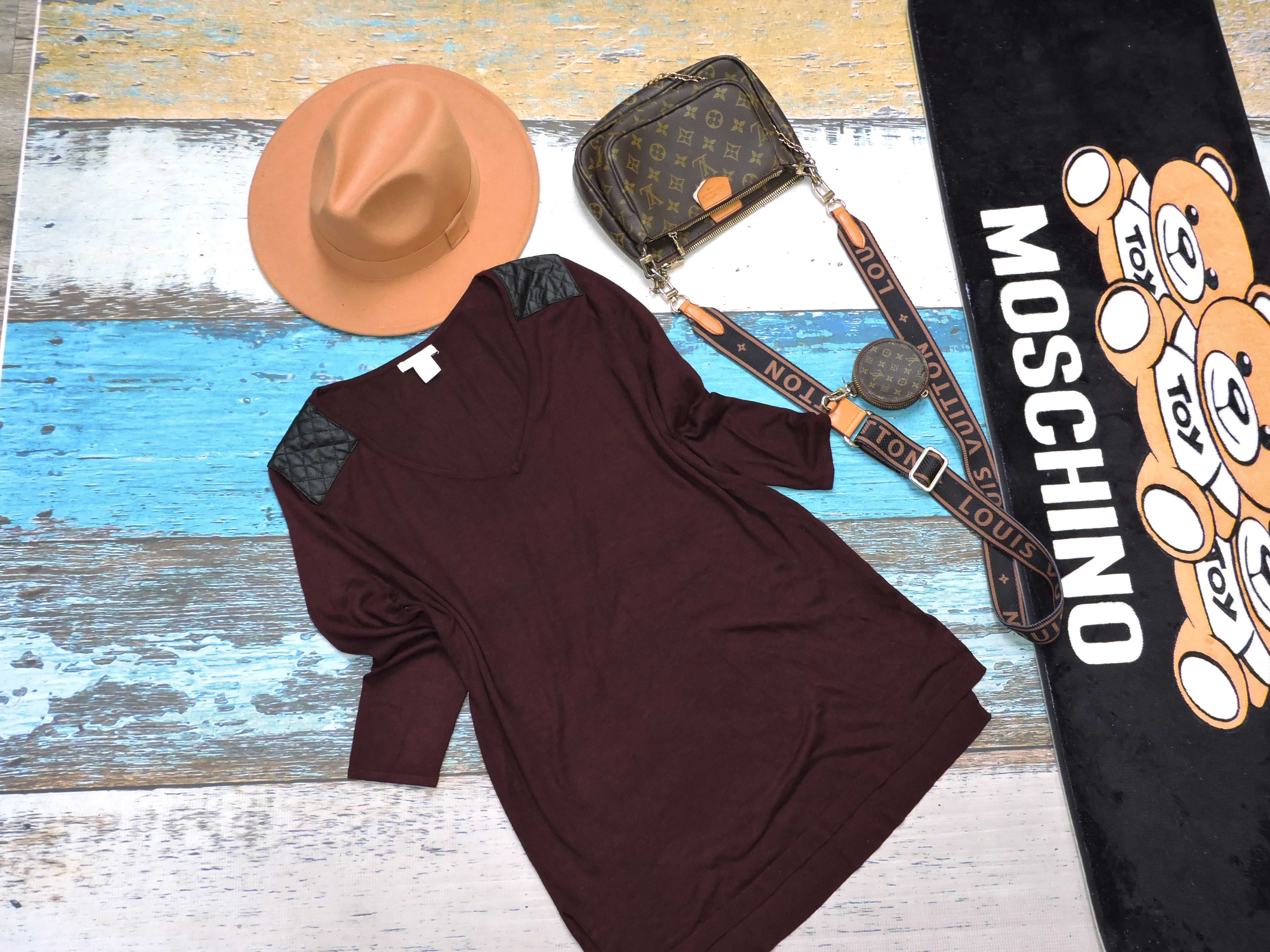 H&M Bluzeczka pagony skórkowe pikowane s