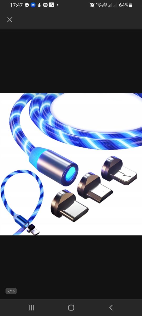 Kabel USB - USB typ C / microUSB / Lightning 1 m telefon tablet itp