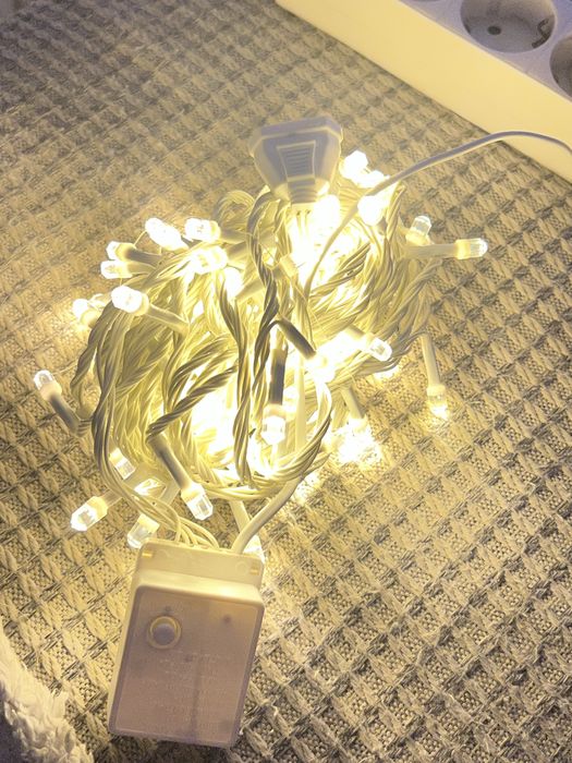 Lampki choinkowe ciepły biały kryształki piękne