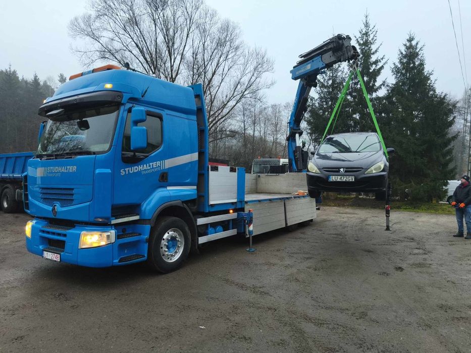 HDS Transport Przyczepa Kontenery Kostka Materiały Budowlane Dźwig 10T