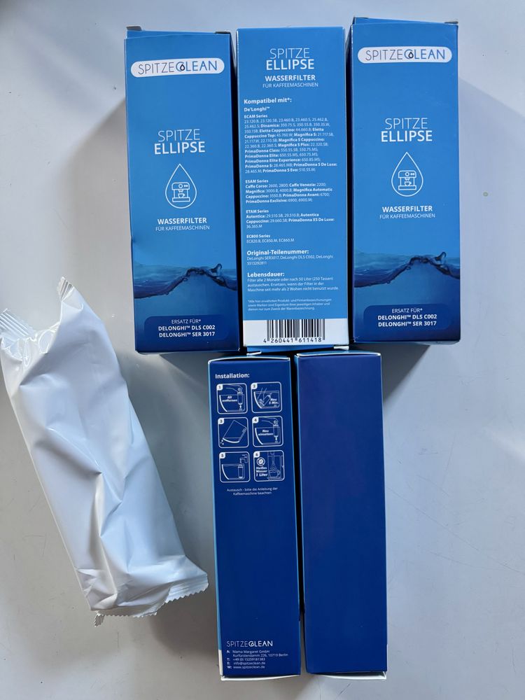 5x Spitze Ellipse filtr zamiennik do Delonghi DLS C002, SER 3017