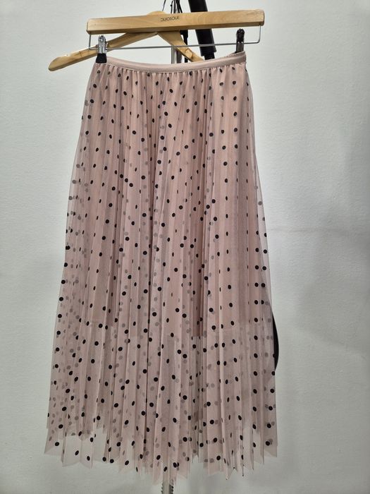 Spodnica plisowana w groszki pudrowy roż S/M